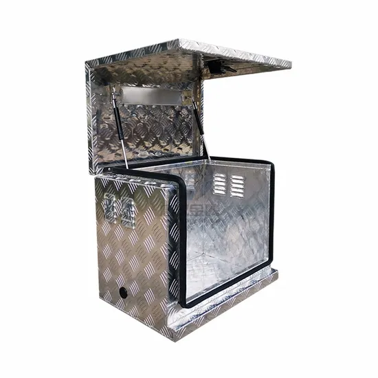 Custom Aluminium Checker Plate Top Opening Door Generator Toolbox Storage Toolbox with Heat Emession Hole