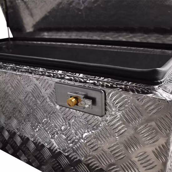 Hot Selling High Quality Checker Plate Toolbox Top Opening Silver