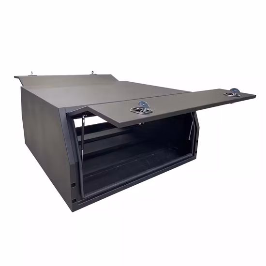 Aluminium Ute Canopy with Top Roof Racks Toolbox Storage Tool Case Kit Truck Tool Box Trailer Side Opening 3/4 Half Door